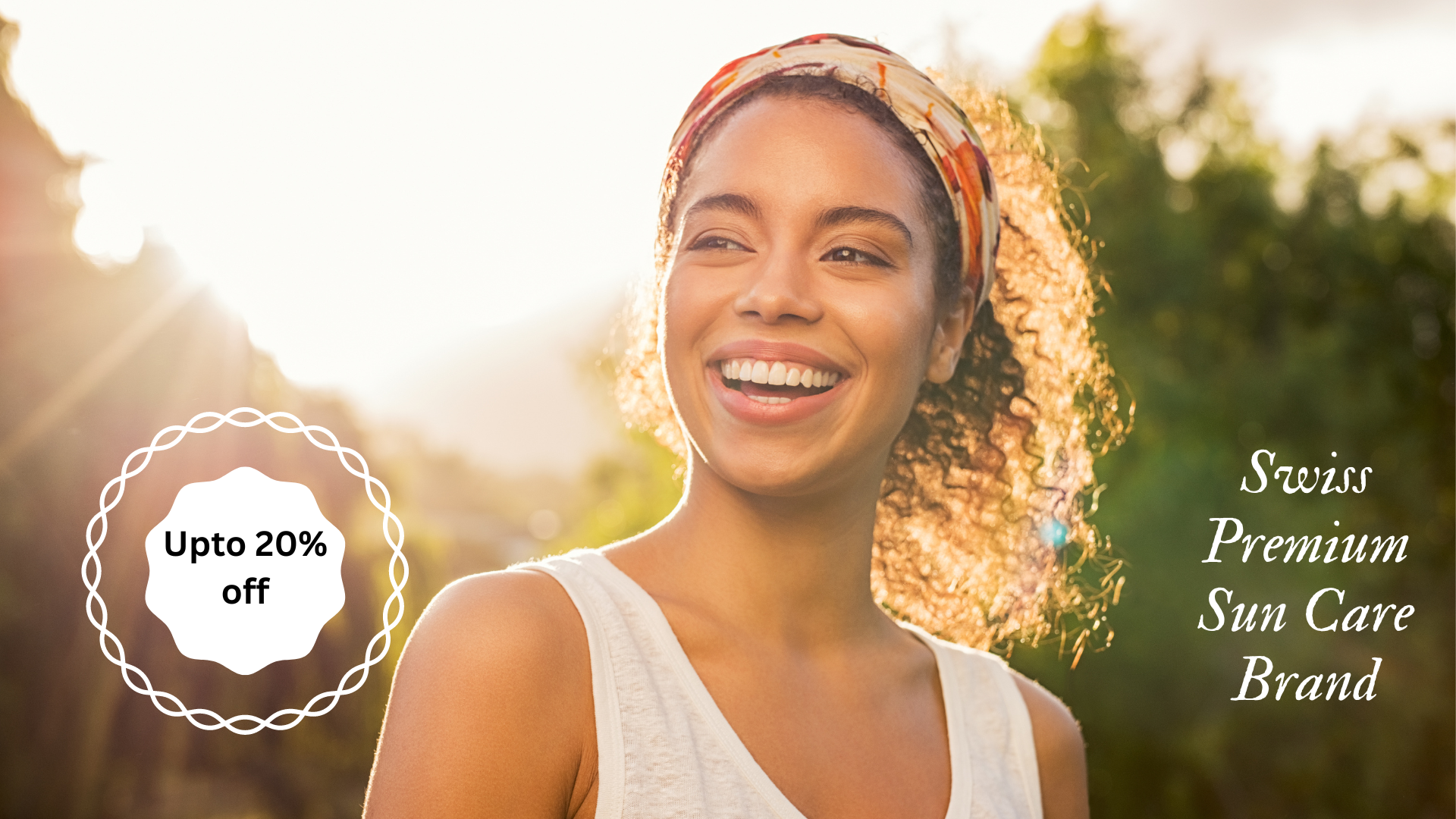 a girl smiling after using Ultrasun Brand products