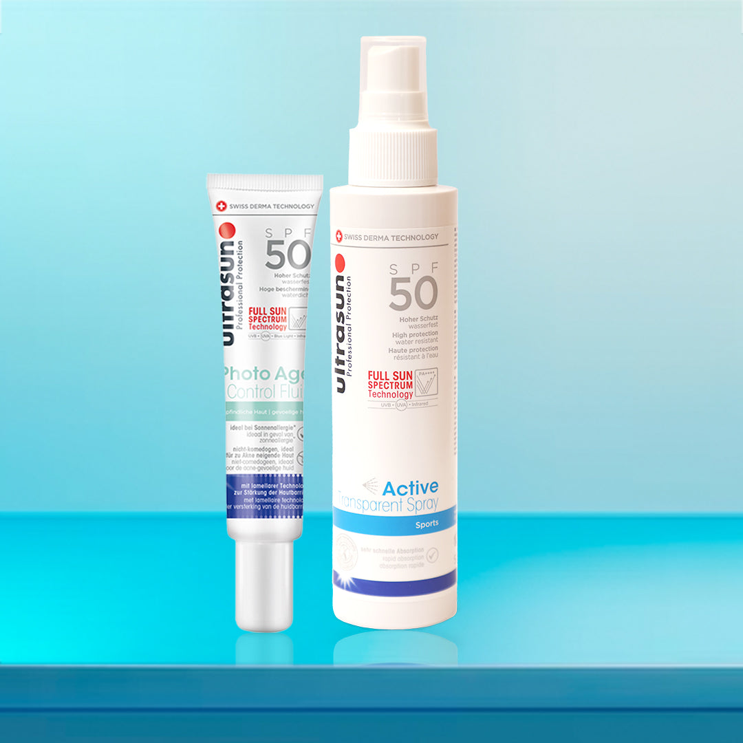 Ultrasun Active Transparent Spray  & Photo Age Control Fluid Sensitive Skin Combo